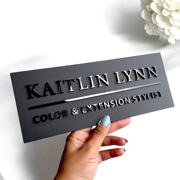 Custom 3D acrylic logo sign in clear material for modern salon