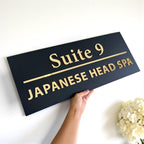 Custom 3D acrylic logo sign in clear finish for salon door or wall