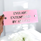 Custom 3D acrylic logo sign, modern design, clear color, for salon or clinic