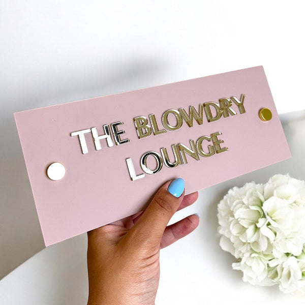 Custom 3D acrylic treatment room sign in clear with modern design