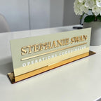 Custom 3D acrylic desk logo sign in clear material for business use