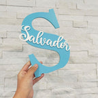Personalised Letter Name Sign in pastel colors, perfect for nursery decor
