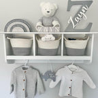 Personalised letter name sign, wooden, white color, for nursery decor