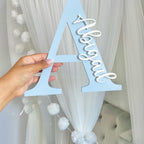 Personalised letter name sign in pastel colors for nursery decor