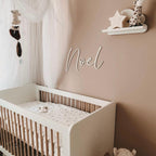 Custom nursery name sign, wooden wall plaque in pastel colors