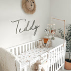 Custom nursery name sign, wooden wall plaque in pastel colors