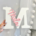 Personalised Letter Name Sign in pastel colors for nursery decor