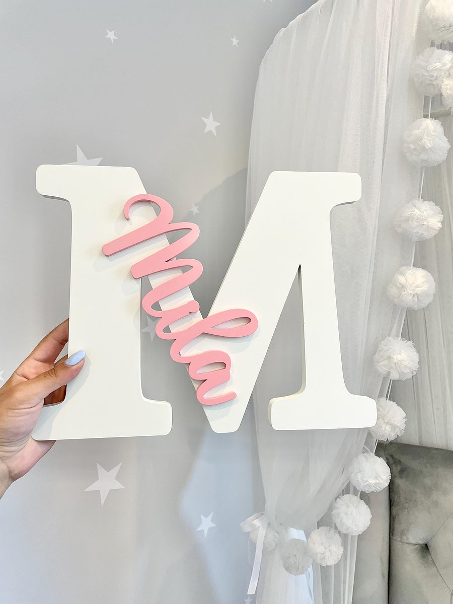 Personalised Letter Name Sign in pastel colors for nursery decor