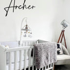Custom nursery name sign, wooden wall plaque in light wood finish