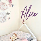Custom nursery name sign, wooden wall plaque in pastel colors