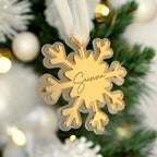 Personalised snowflake-shaped luxury acrylic name bauble Christmas ornament