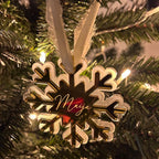 Personalised snowflake acrylic name bauble Christmas ornament in clear color