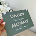 Acrylic page boy sign in clear with elegant script for weddings
