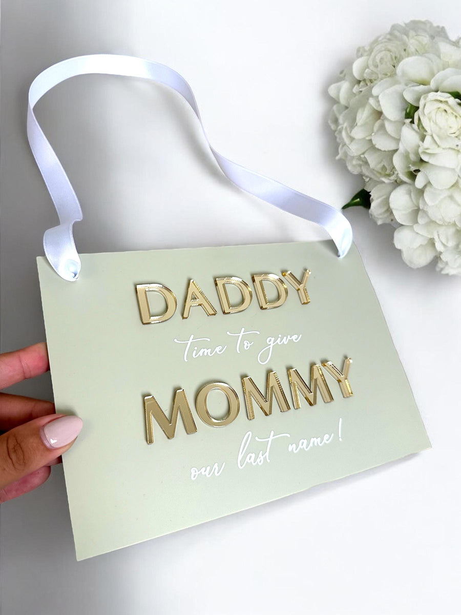 Acrylic wedding sign with custom text for aisle, clear material