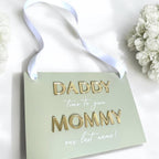 Acrylic page boy sign in clear with white text for wedding ceremony