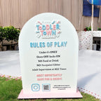 Custom Perspex Soft Play Rules Sign in clear acrylic, suitable for bounce house