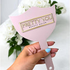 Custom 3D acrylic logo lash mirror for salon decor, clear design