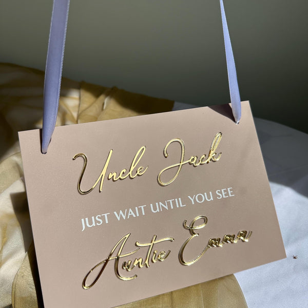 Personalised Acrylic Page Boy Sign for Weddings