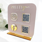Multi QR Code business sign for salon in black and white design