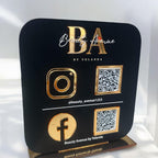 Multi QR Code business sign for beauty salon in black and white
