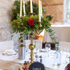 3D acrylic arched table number in clear perspex, ideal for wedding decor