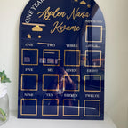 Custom First Birthday Photo Board, stars and clouds design, milestone display