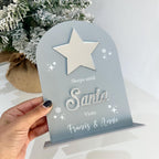 Personalised acrylic Christmas countdown sign with reusable marker, festive design
