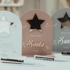 Personalised acrylic Christmas countdown sign, clear material with black text