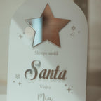 Personalised acrylic Christmas countdown sign in festive colors with reusable marker