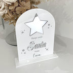 Personalised acrylic Christmas countdown sign, clear material, with reusable marker