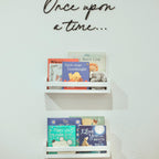 Once Upon a Time wall sign, wooden nursery plaque in white