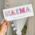 Personalised wooden name puzzle in pastel colors for toddler gifts