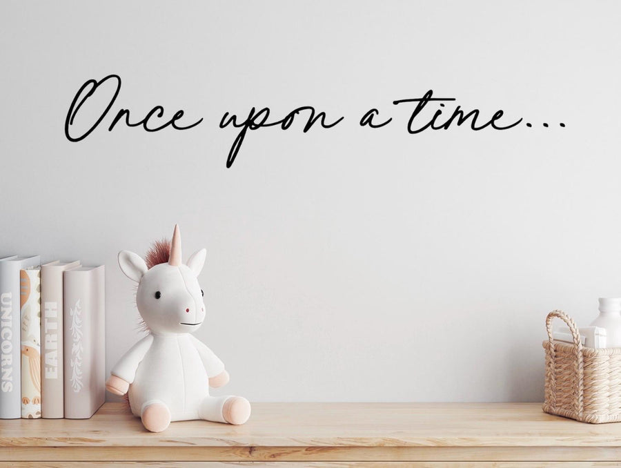 Once Upon a Time wooden wall sign for nursery reading corner decor
