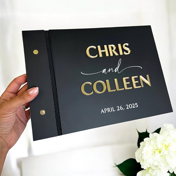 Personalised Acrylic Wedding Guestbook with Crystal Pen