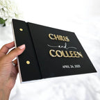 Custom acrylic wedding guestbook with crystal pen, clear and elegant design