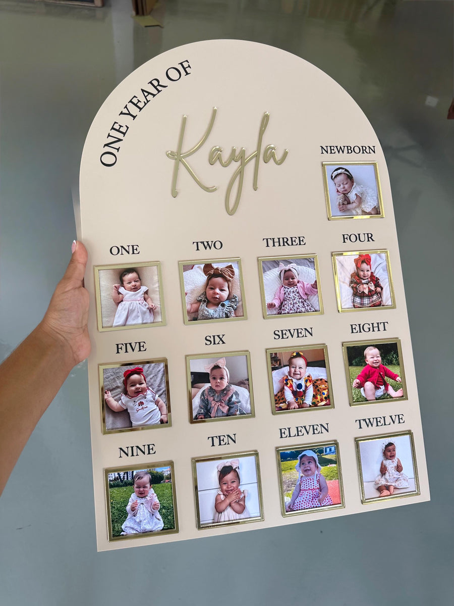 Acrylic Baby Milestone Board for 1st Birthday and Monthly Celebrations, One Year of Baby, Milestone Board, My First Year Sign, 1st Bday Gift