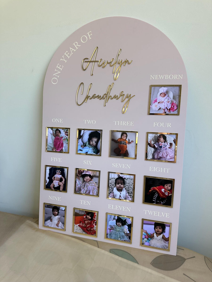 Acrylic Baby Milestone Board for 1st Birthday and Monthly Celebrations, One Year of Baby, Milestone Board, My First Year Sign, 1st Bday Gift