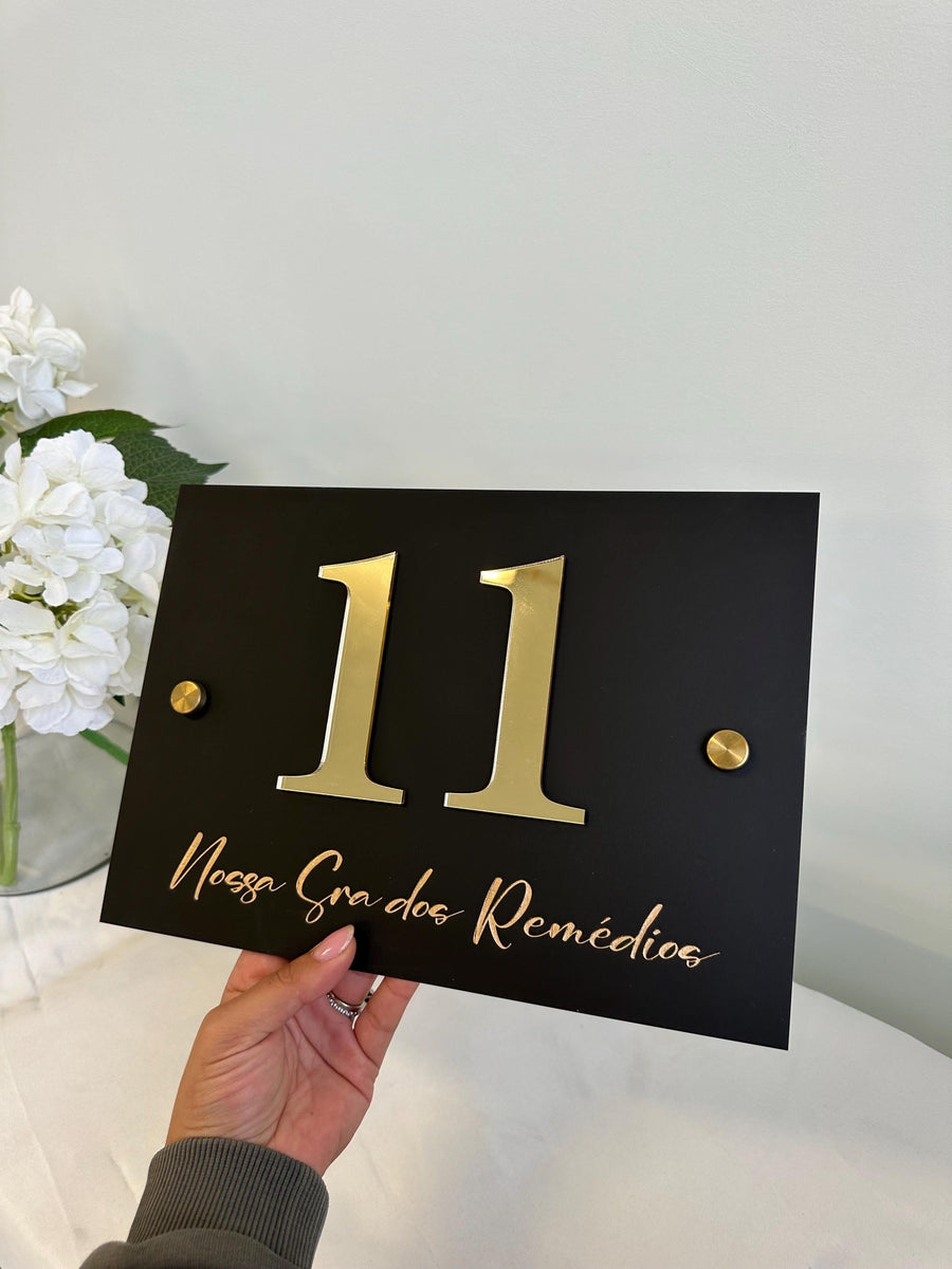 Custom acrylic house sign in clear with modern 3D design