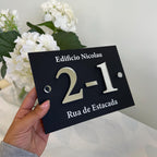 Custom acrylic house sign with street name in clear finish
