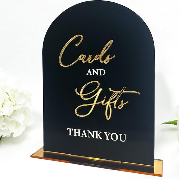 Custom acrylic wedding gifts plaque, arched design, clear perspex material
