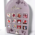 Acrylic Milestone 1st Birthday Photo Board, Butterfly One Year of Baby Sign, My First Year, Personalised First Birthday Memory Board