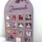 Acrylic Milestone 1st Birthday Photo Board, Butterfly One Year of Baby Sign, My First Year, Personalised First Birthday Memory Board