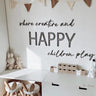 Creative and Happy Children Play Wall Sign | Nursery Decor