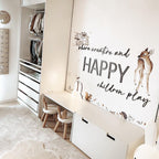Where Creative and HAPPY Children Play wooden wall sign in light wood, for playroom decoration