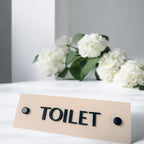 Custom 3D acrylic treatment room sign in clear with modern design