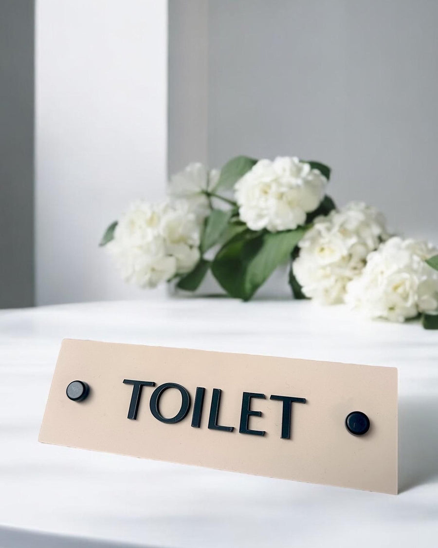 Custom 3D acrylic treatment room sign in clear with modern design