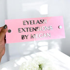 Custom 3D acrylic treatment room sign in clear with modern design