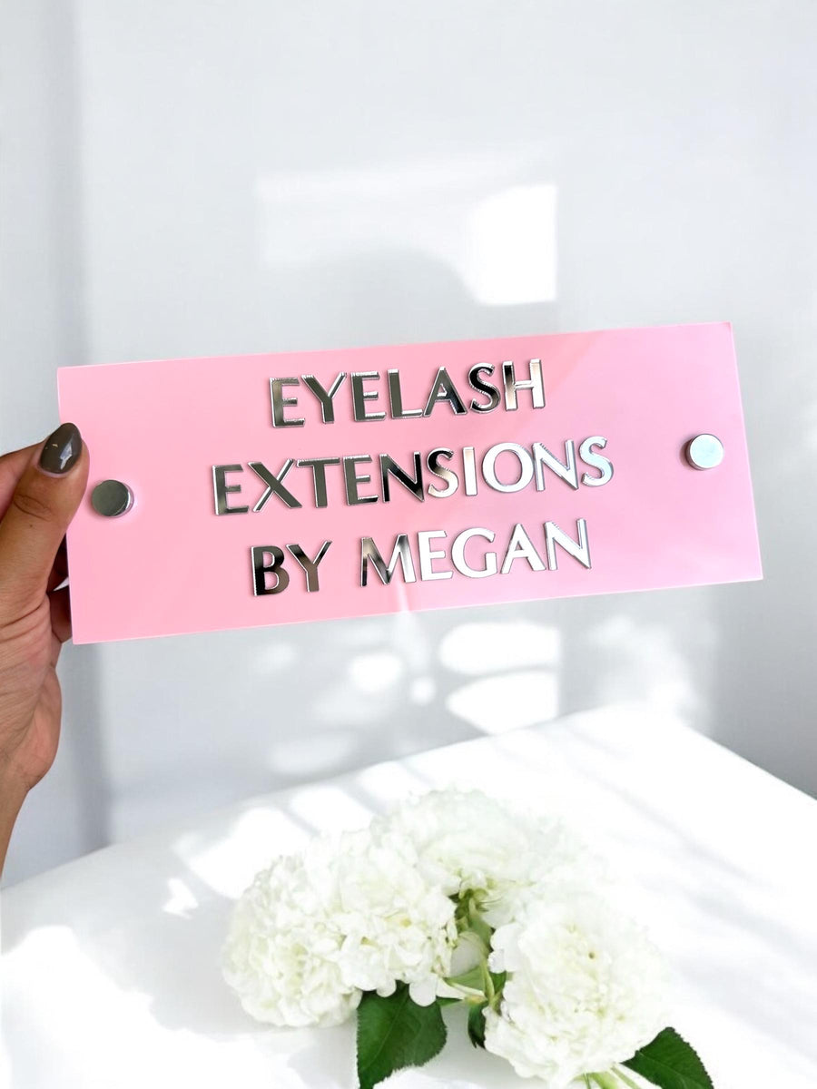 Custom 3D acrylic treatment room sign in clear with modern design