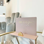 Branded acrylic business card holder, clear Perspex desk organiser