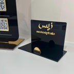 Transparent acrylic business card holder with logo branding and custom design